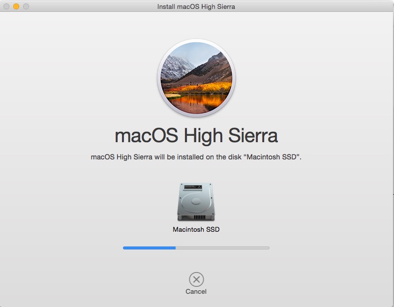 macOS High Sierra installer window